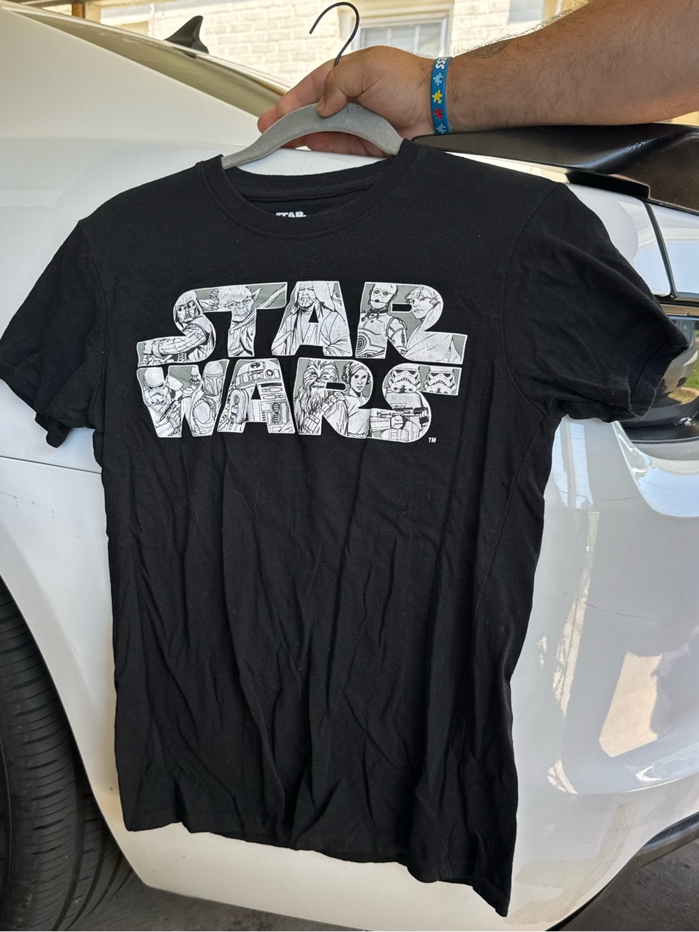 Star Wars character fill logo t-shirt Size Small